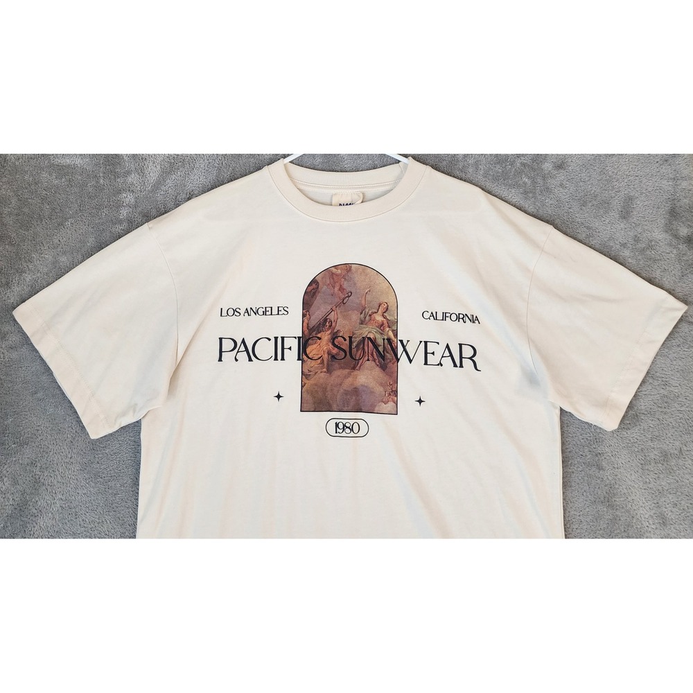 PacSun T Shirt Mens Large Cream Graphic Art Program Renaissance Los Angeles 1980 - Picture 6 of 9